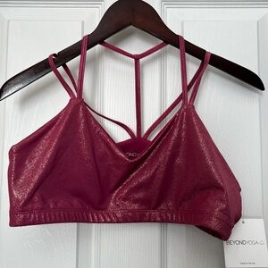 Beyond Yoga Twinkle Sports Bra in Desert Berry